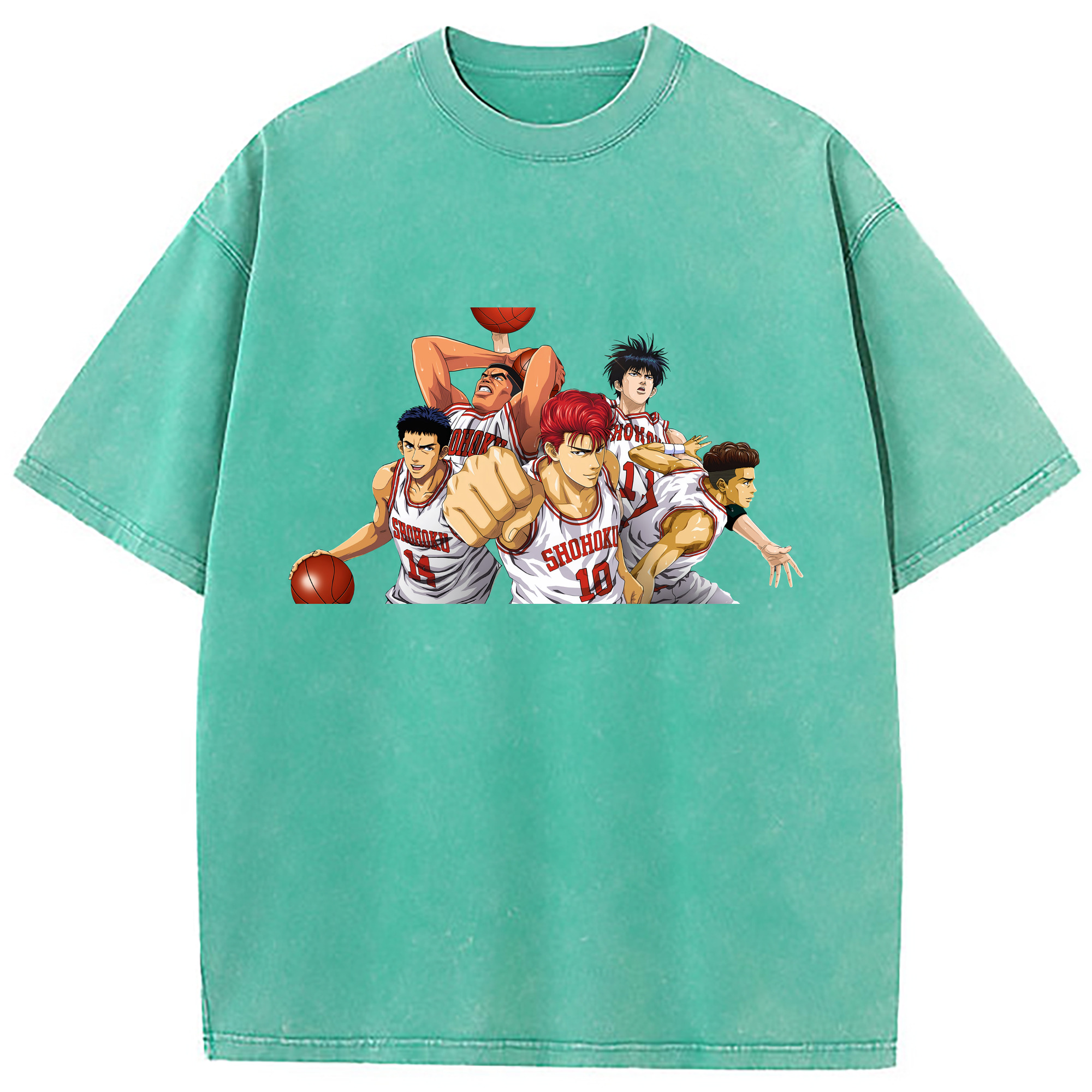 （画像用） SLAM DUNK／スラムダンク 綿100% ヴィンテージ風 半袖Tシャツ（フロントプリント）